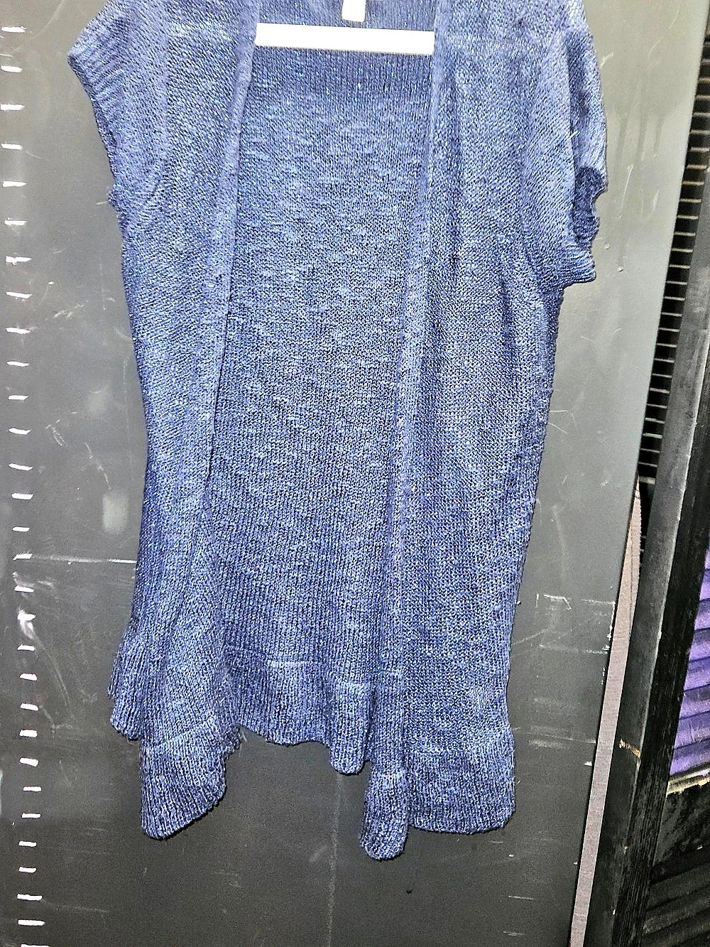 Justice Sparkly Blue Girls Sweater Cardigan Short Sleeve Size 8
